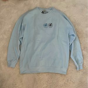 embroidered floral crewneck